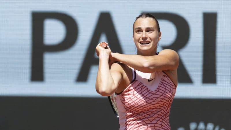 Aryna Sabalenka during her third-round win at Roland Garros