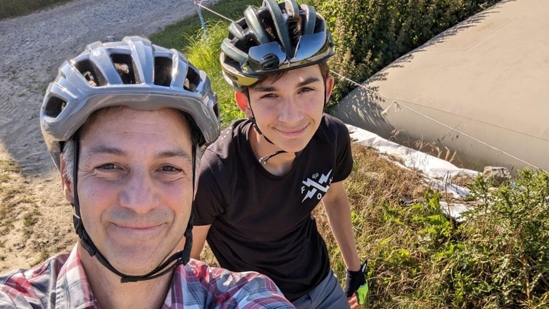 The incident happened when Alexander De Croo was on a bike ride with his son yesterday afternoon near his home in the Flanders region (Pic: Alexander De Croo's official Facebook page)