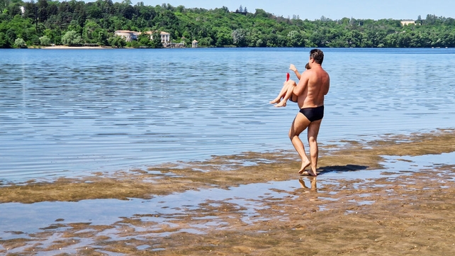 The level of water in the Dnipro River is decreasing rapidly after the Kakhovka dam was blown up