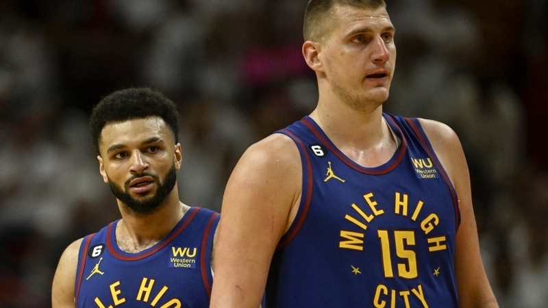 Jamal Murray (27) and Nikola Jokic (15) during the fourth quarter of Game 3