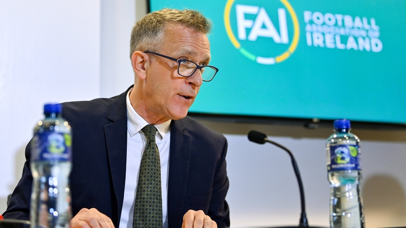 FAI chief executive Jonathan Hill spoke to the media at Abbotstown