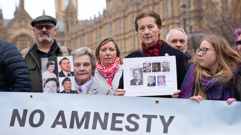 Members of the victims group South East Fermanagh Foundation demonstrated at Westminster earlier this year against the controversial bill