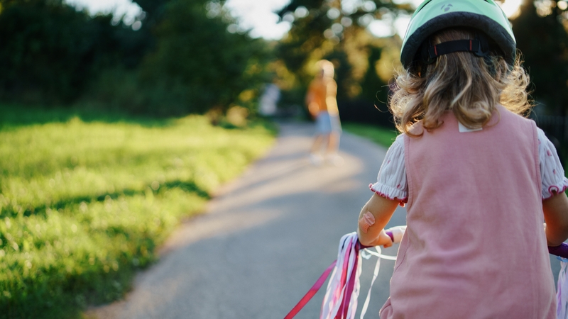 Doctor says small children should be encouraged to wear a helmet as soon as they start learning to cycle (Stock image)