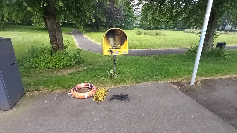 Four lifebuoys were destroyed along the banks of the river Boyne