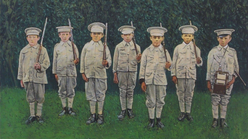 Mick O'Dea's painting Attention, from the DruidO'Casey poster