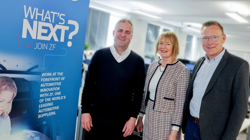Martin Sharkey, Site Leader Ireland, ZF Group, Eileen Sharpe, Head of Engineering, IDA Ireland and Benoit Dessart, Head of Business Line Digital Solutions at ZF