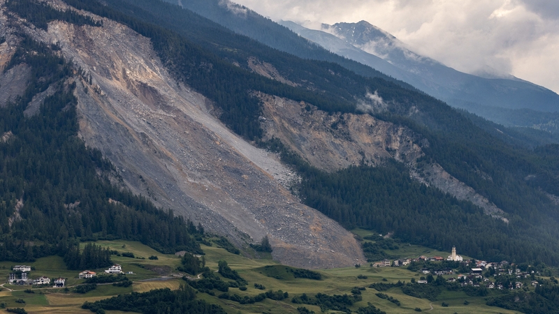 The landslide came to a halt just in front of the village school in Brienz