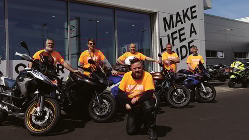 The motorcyclists stopped off in Co Roscommon and are in Co Galway this afternoon before heading to Co Limerick and on to Co Kerry and Co Cork tonight