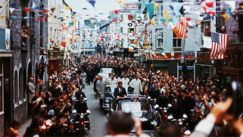US president John F Kennedy's motorcade travels through the streets of Galway in June 1963. Photo: © CORBIS/Corbis via Getty Images