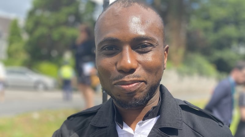 Kingsley Obibueze, a social care worker with the Peter McVerry Trust received his citizenship today