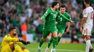 Mikey Johnston celebrates his goal against Gibraltar