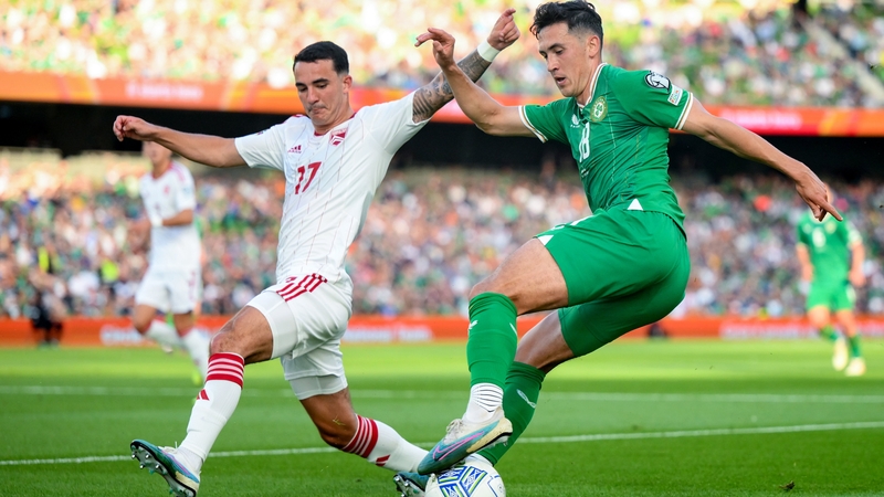 Jamie McGrath in action for Ireland against Gibraltar in June