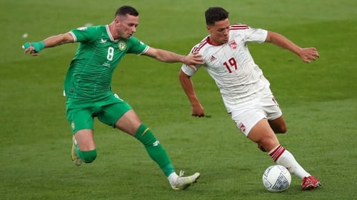 Alan Browne in action against Gibraltar