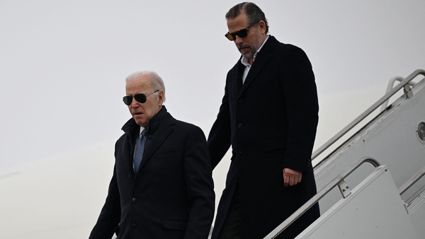 US President Joe Biden and his son Hunter Biden pictured in February this year
