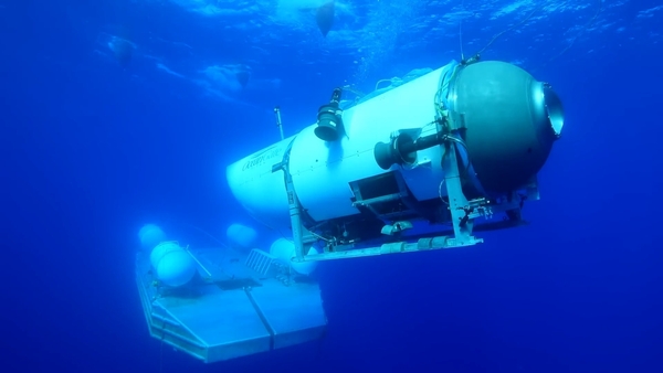 An image provided by the OceanGate Expeditions shows a submarine on a tourism expedition to explore the wreckage of the Titanic