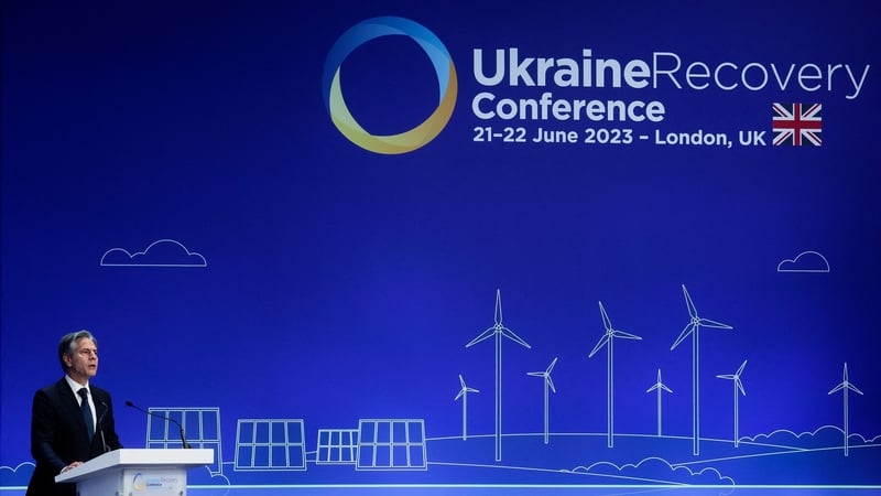 Antony Blinken announced the aid at the conference in London