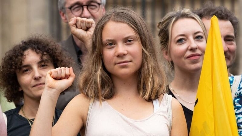 Greta Thunberg was just 15 when she began her 'School Strike for the Climate' in front of Sweden's parliament in Stockholm (File photo)