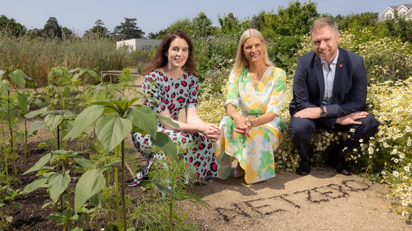 Aoibheann O'Brien, Co-Founder and Partnerships Director, FoodCloud; Minister of State for Land Use and Biodiversity Pippa Hackett and Tom Burke, Corporate Affairs and Sustainability Director, Coca- Cola HBC Ireland Northern Ireland