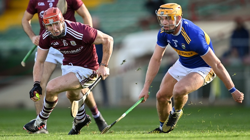 Galway's Conor Whelan of take on Ronan Maher of Tipperary in the 2020 All-Ireland quarter-final