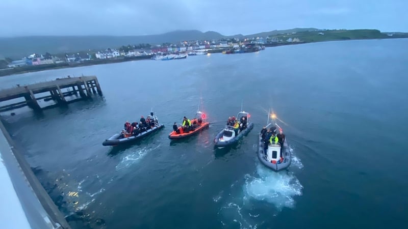 Boats returning after a dive off Long Island this morning