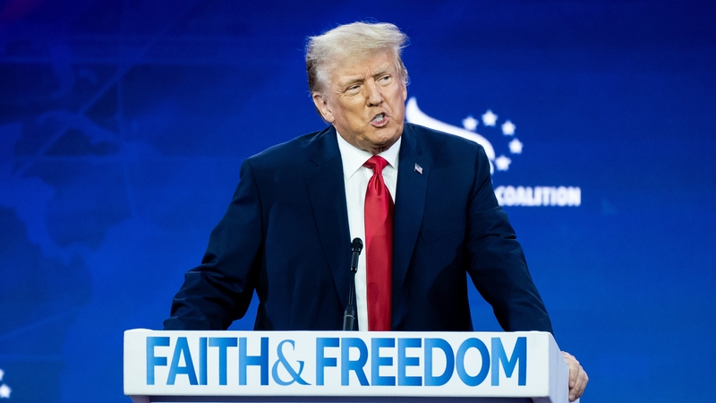 Donald Trump speaking at the Faith and Freedom Coalition's annual conference in Washington DC