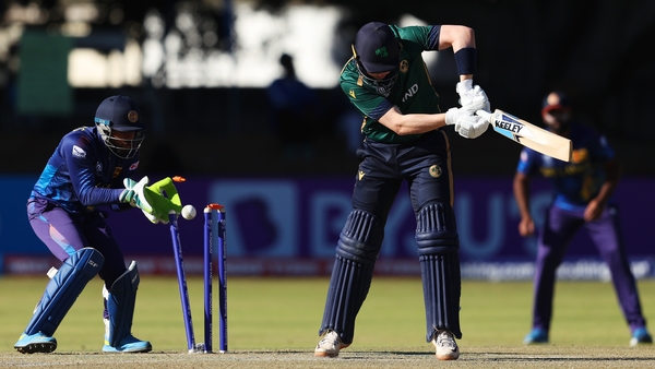 Gareth Delany is bowled by Wanindu Hasaranga