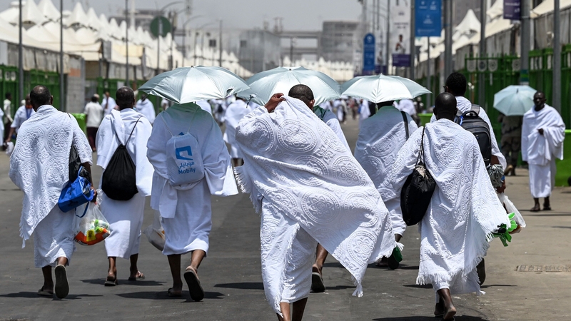 Muslim pilgrims arrived in Mina on Monday for the annual Hajj pilgrimage