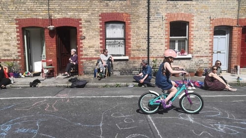 Children playing on Harold Road during a Dublin 7 Play Street initiative in June 2023. Photo: Jenny Fearn.