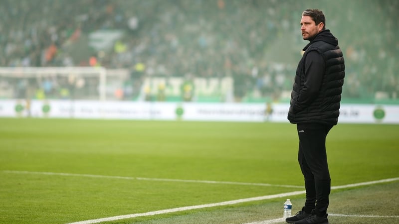 Ruaidhrí Higgins surveys the action at Tallaght Stadium