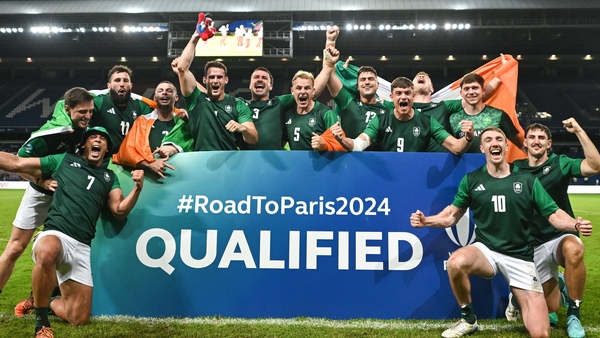 Ireland players celebrate after the European Games final