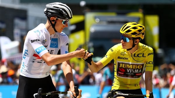 Tadej Pogacar, left, and Jonas Vingegaard, right, are the leading contenders heading into this year's Tour de France that begins on Saturday