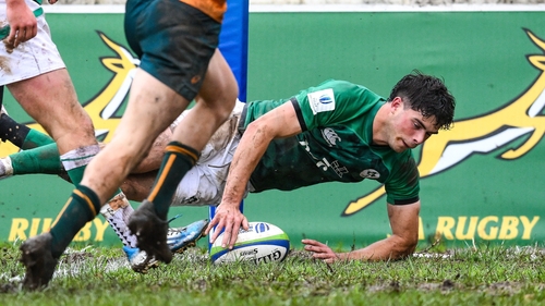 James Nicholson scores Ireland's first-half try