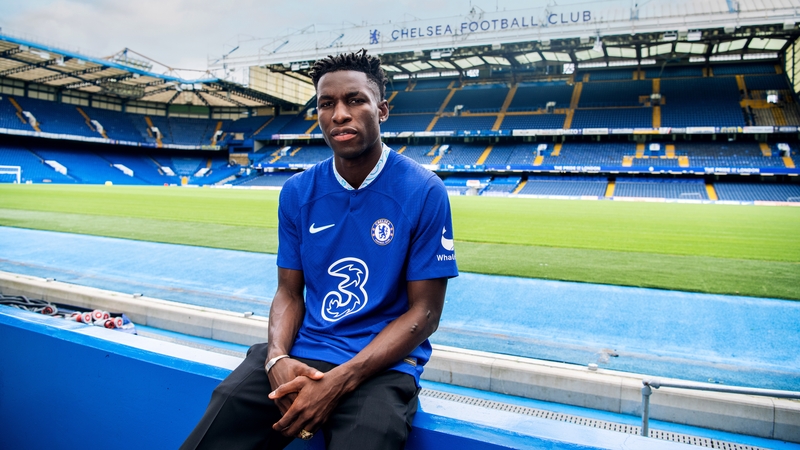 Chelsea's new signing Nicolas Jackson at Stamford Bridge