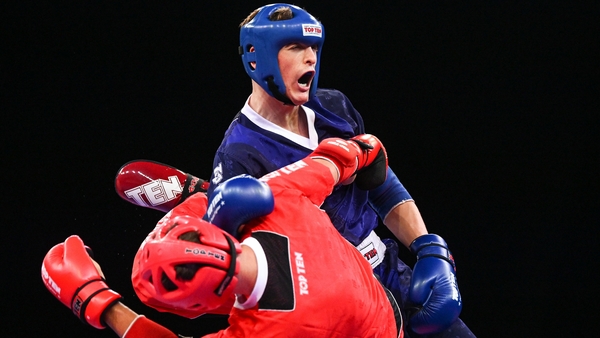Conor McGlinchey (wearing blue) claimed a narrow win against Riccardo Albanese