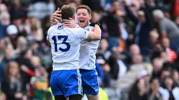 Jack McCarron, 13, and Conor McManus celebrate after the penalty drama