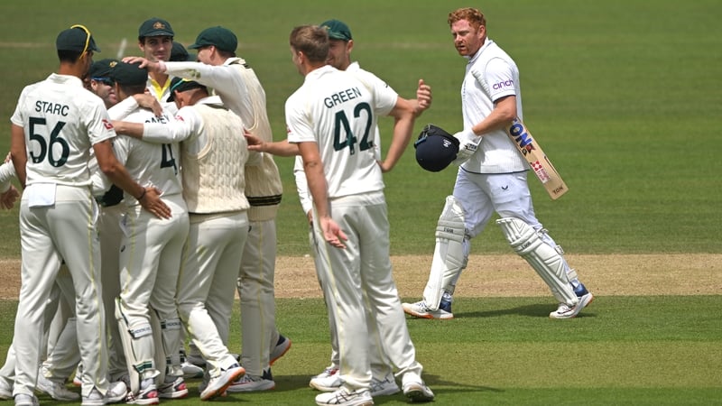 Jonny Bairstow walks off in disgust following his run-out at Lord's