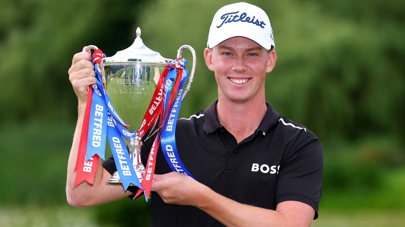 Daniel Hillier with the trophy after his victory
