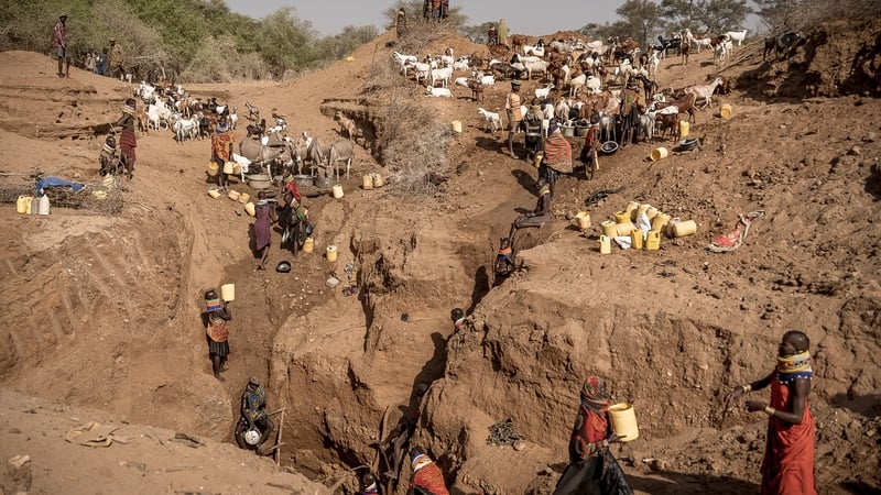 Turkana people source water from a well during a severe drought in Kenya (File image)
