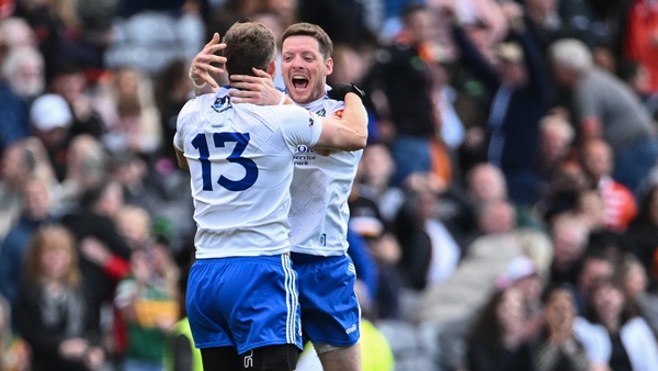 Conor McManus and Jack McCarron embrace after Saturday's shootout