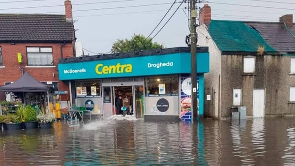 Louth County Council said that a crew was onsite in the effected area deploying sandbags, while the local fire service pumped water
