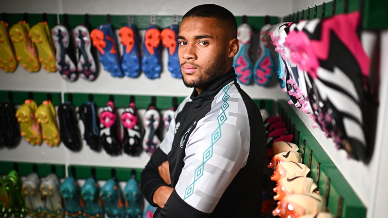 Gavin Bazunu at the launch of Shamrock Rovers' club initiative The Boot Room