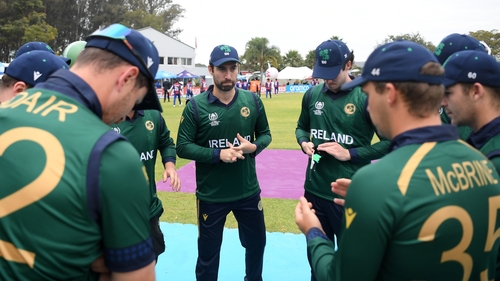 Andrew Balbirnie addresses his Ireland team-mates