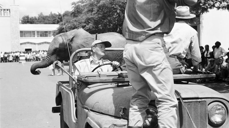 Behind the scenes with John Wayne on the set of Hatari! (1962)