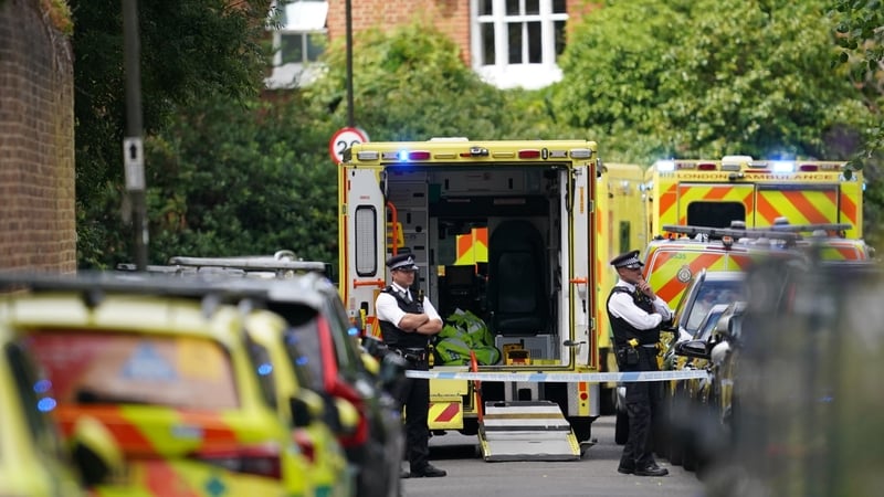 Emergency services at the scene in Wimbledon