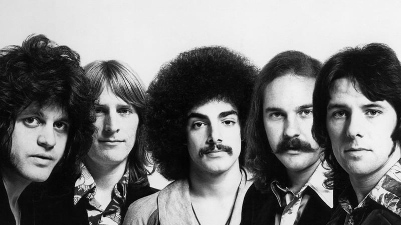 George Tickner (second from right) with Journey band members