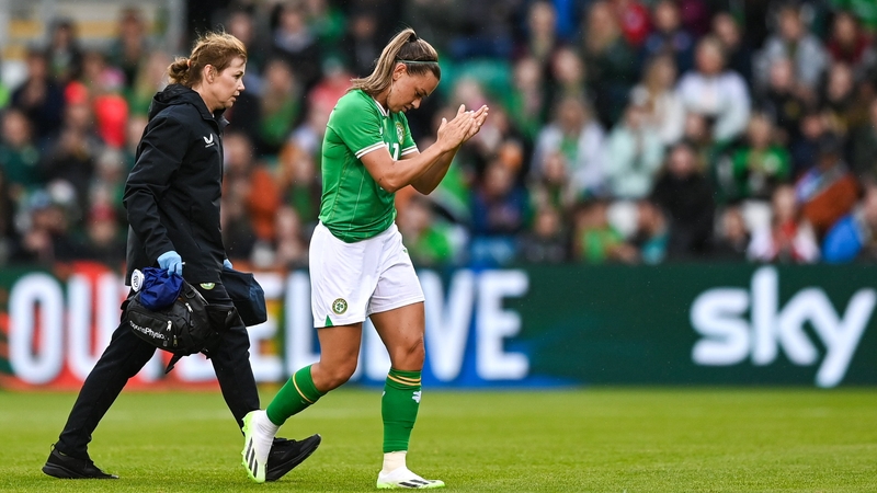 Katie McCabe leaves the field at Tallaght Stadium