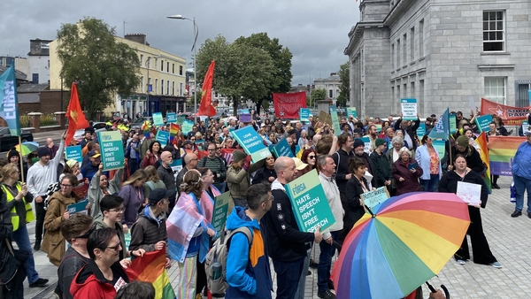 The rally comes after campaigners against certain LGBTQ+ material entered libraries and removed or ripped up some books