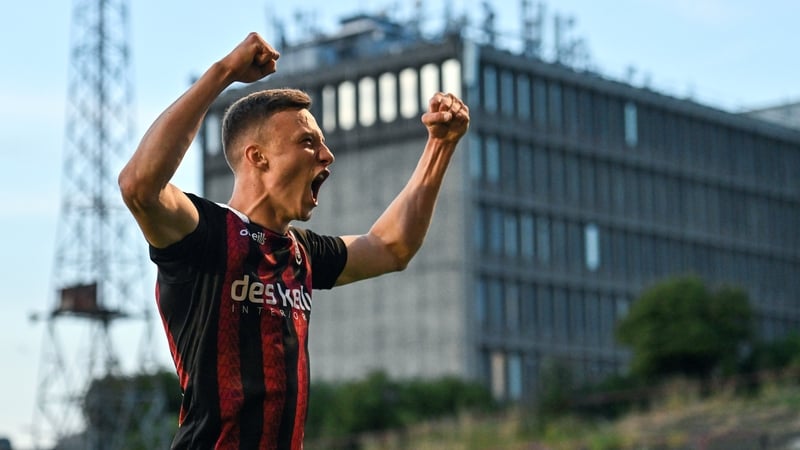 Bohemians' Kacper Radkowski celebrates the come-from-behind victory