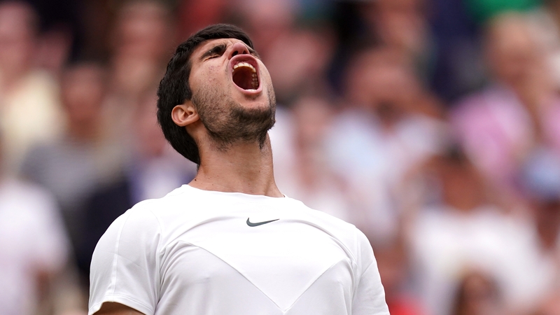 Carlos Alcaraz shows his relief in victory