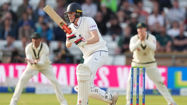 Zak Crawley bats for England at the end of a short but dramatic day's play